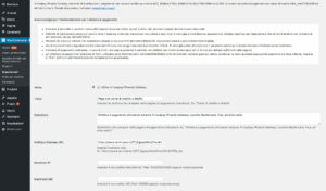 Esempio pannello di configurazione (area amministrazione Woocommerce)